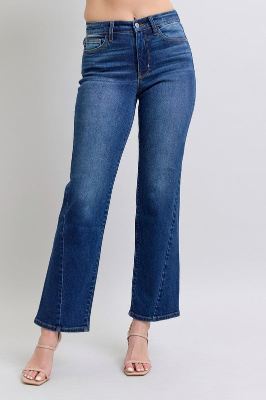 Judy Blue Full Size Side Seam Detail Straight Jeans with Pockets-Denim-Inspired by Justeen-Women's Clothing Boutique