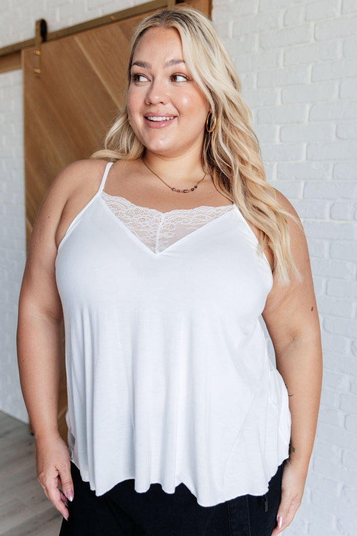 A Gleam in Her Eyes Lace Detail Cami in Ivory-Tank Tops-Inspired by Justeen-Women's Clothing Boutique