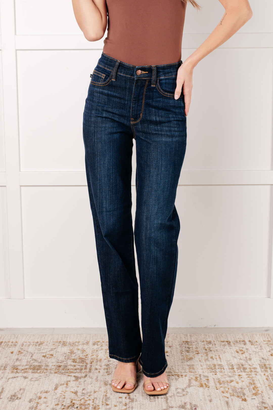 Alaina High Rise Classic Straight Jeans-Denim-Inspired by Justeen-Women's Clothing Boutique