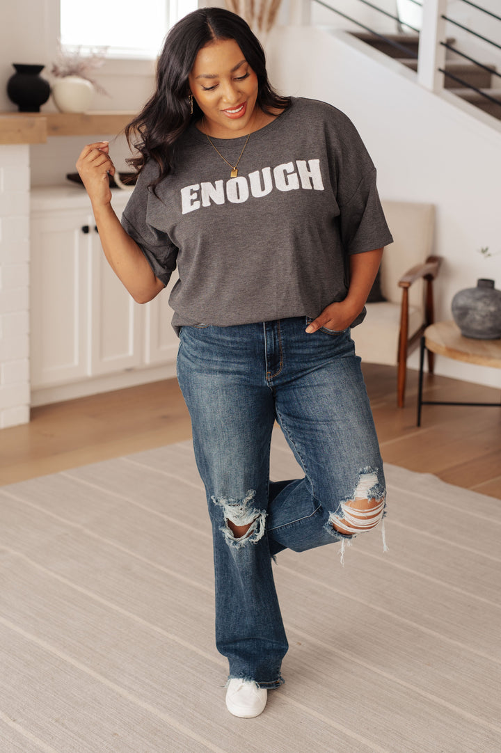 Always Enough Graphic Tee in Charcoal-Tops-Inspired by Justeen-Women's Clothing Boutique