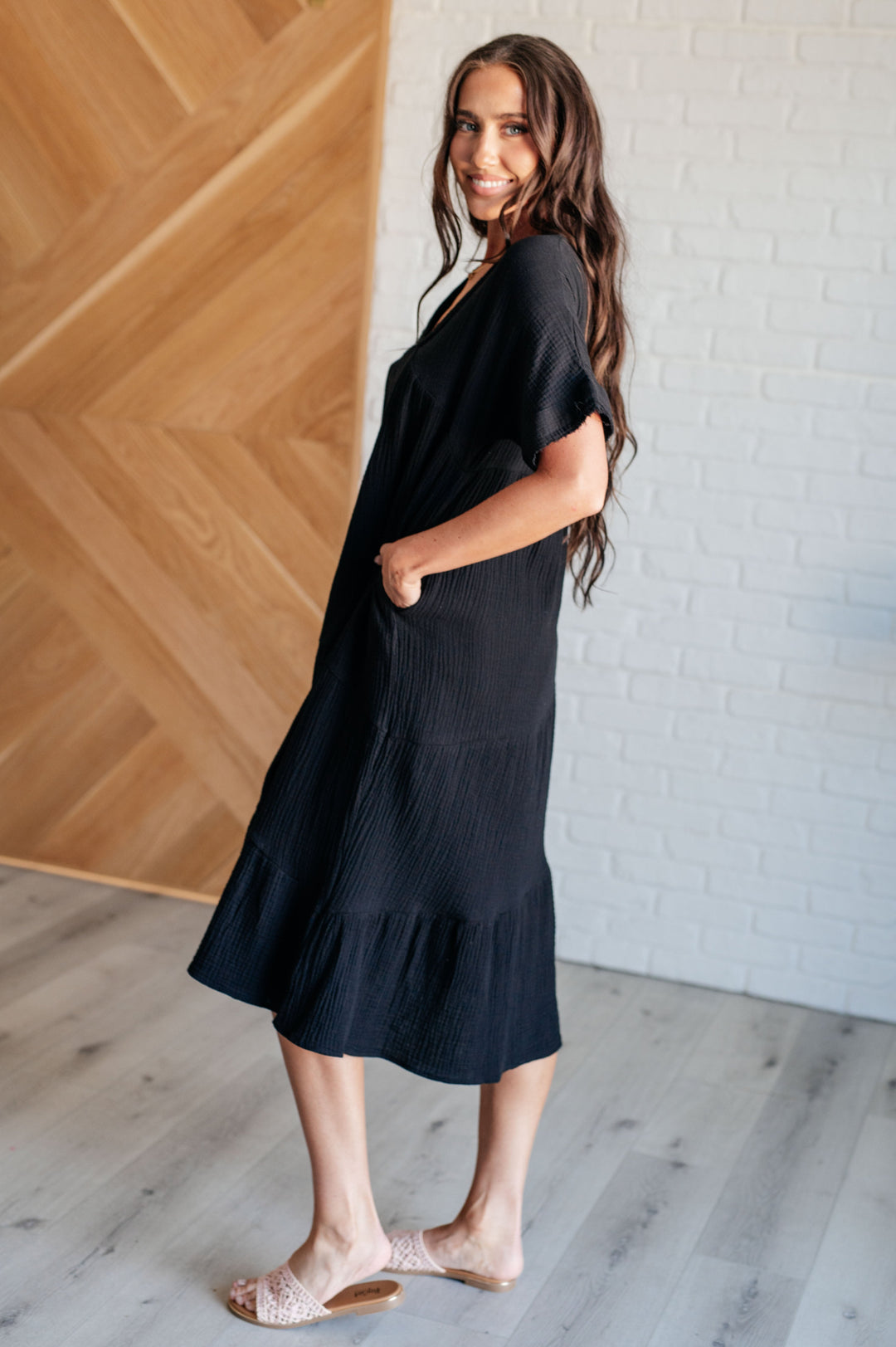 Always Learning Dolman Sleeve Dress in Black-Dresses-Inspired by Justeen-Women's Clothing Boutique