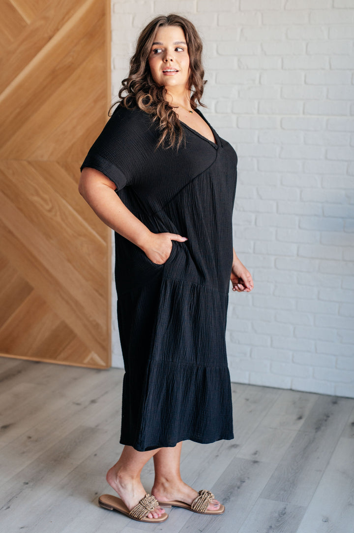 Always Learning Dolman Sleeve Dress in Black-Dresses-Inspired by Justeen-Women's Clothing Boutique