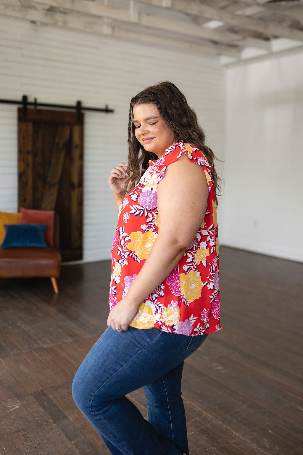 Among The Flowers Floral Top-Tank Tops-Inspired by Justeen-Women's Clothing Boutique