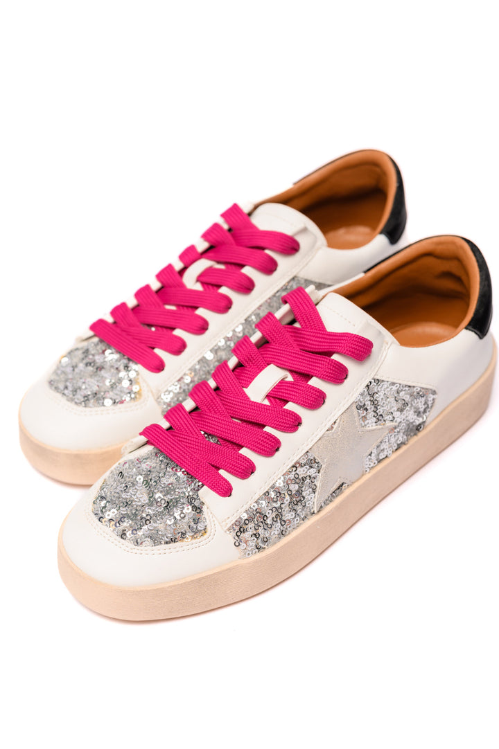 Another Round Sneakers in Silver Sequins-Shoes-Inspired by Justeen-Women's Clothing Boutique