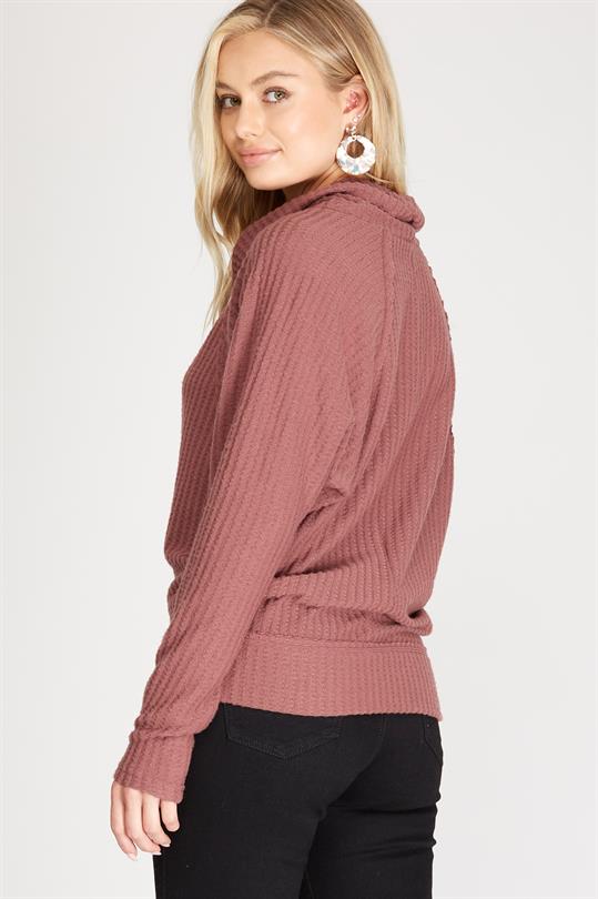 Jordan Brushed Thermal Cowl Neck Sweater-Sweaters/Sweatshirts-Inspired by Justeen-Women's Clothing Boutique in Chicago, Illinois