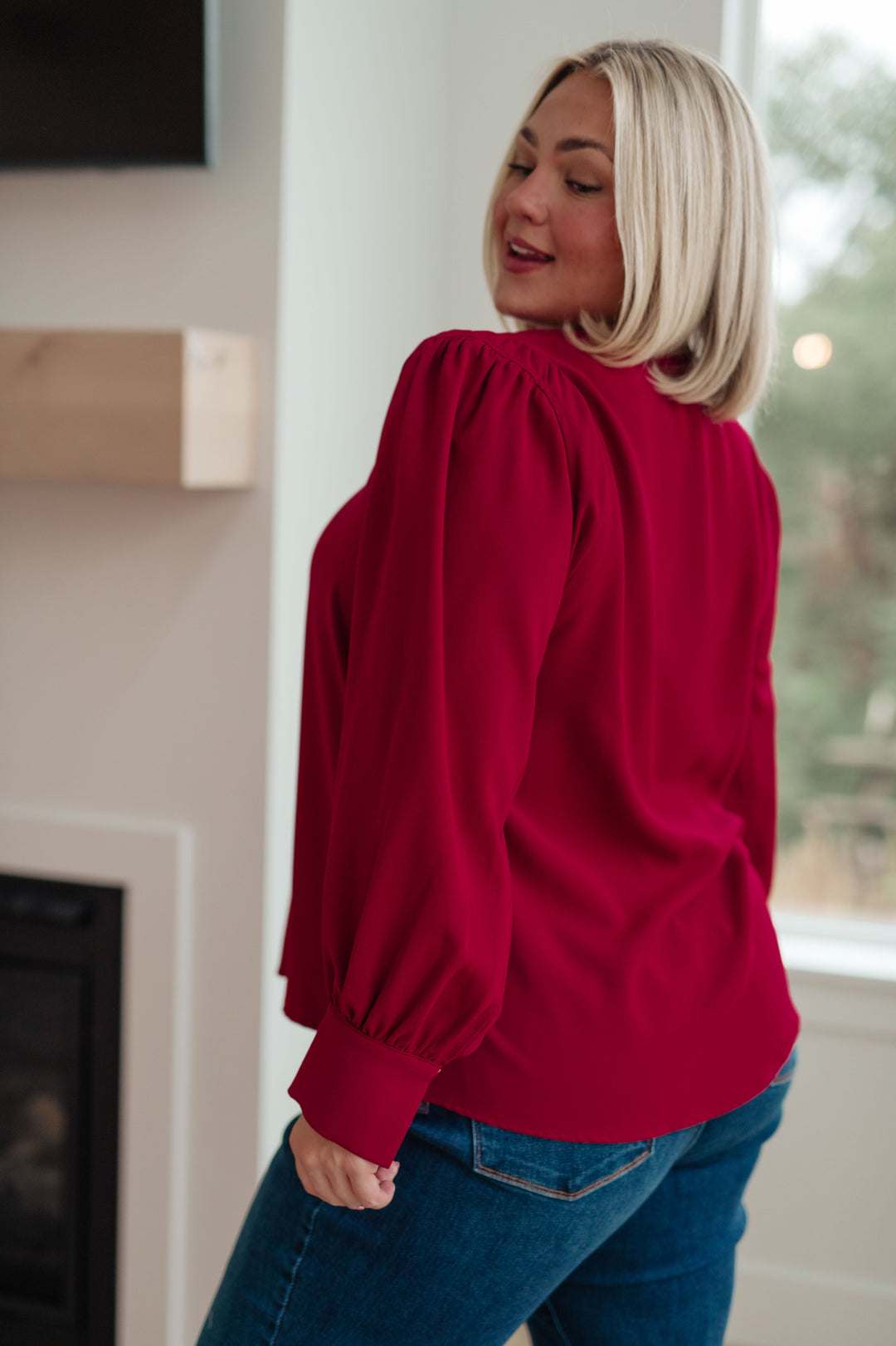 Back in Business V-Neck Blouse-110 Long Sleeve Tops-Inspired by Justeen-Women's Clothing Boutique