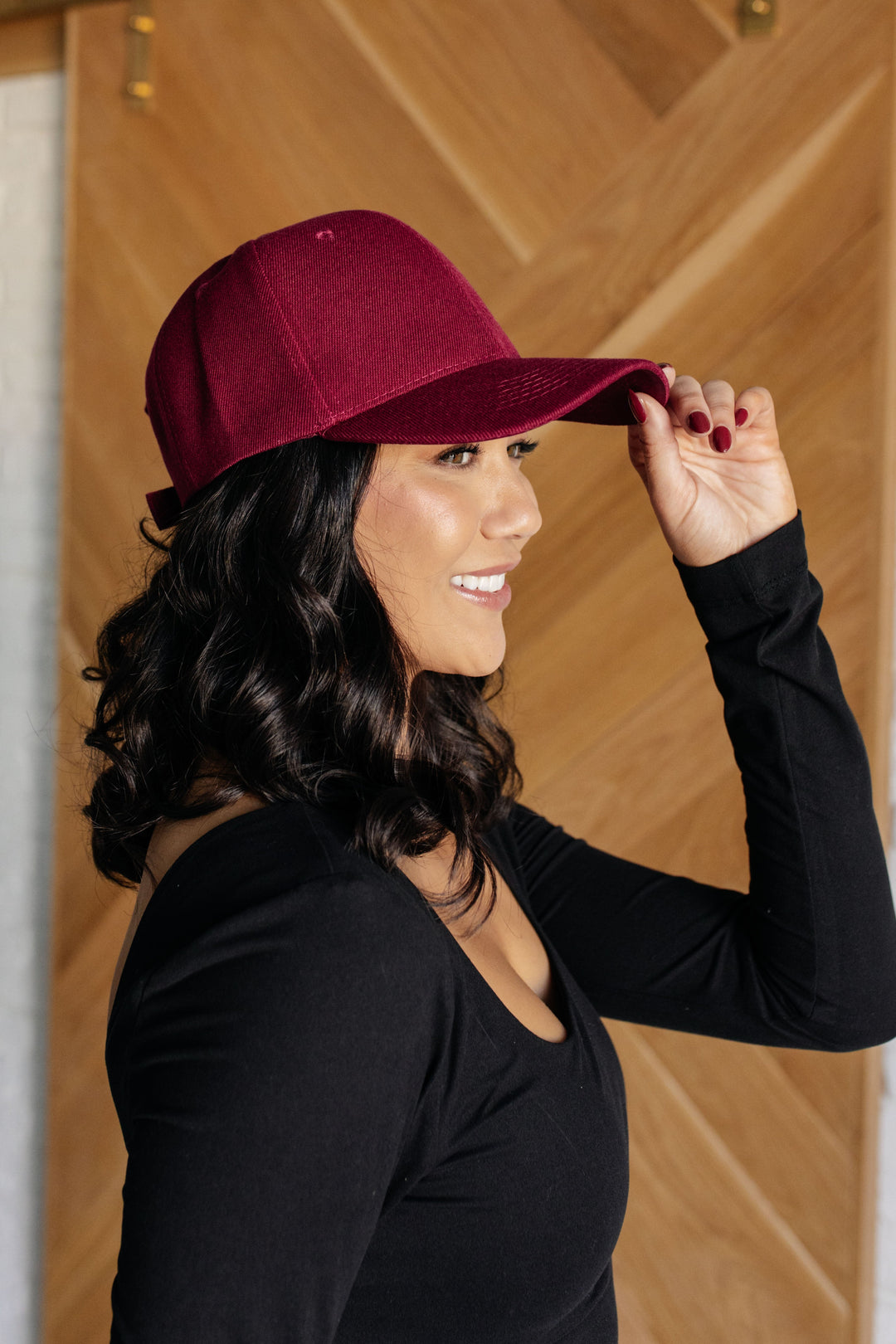 Basic Babe Ball Cap in Wine-220 Beauty/Gift-Inspired by Justeen-Women's Clothing Boutique