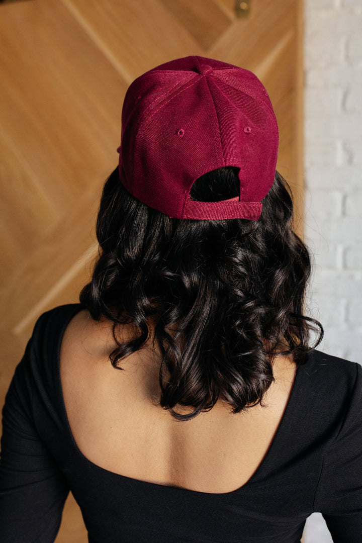 Basic Babe Ball Cap in Wine-220 Beauty/Gift-Inspired by Justeen-Women's Clothing Boutique