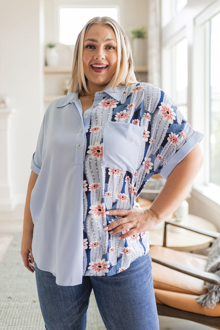 Best Of Both Worlds Button Down Top-Tops-Inspired by Justeen-Women's Clothing Boutique