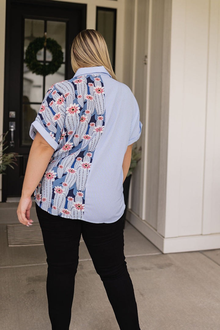 Best Of Both Worlds Button Down Top-Tops-Inspired by Justeen-Women's Clothing Boutique