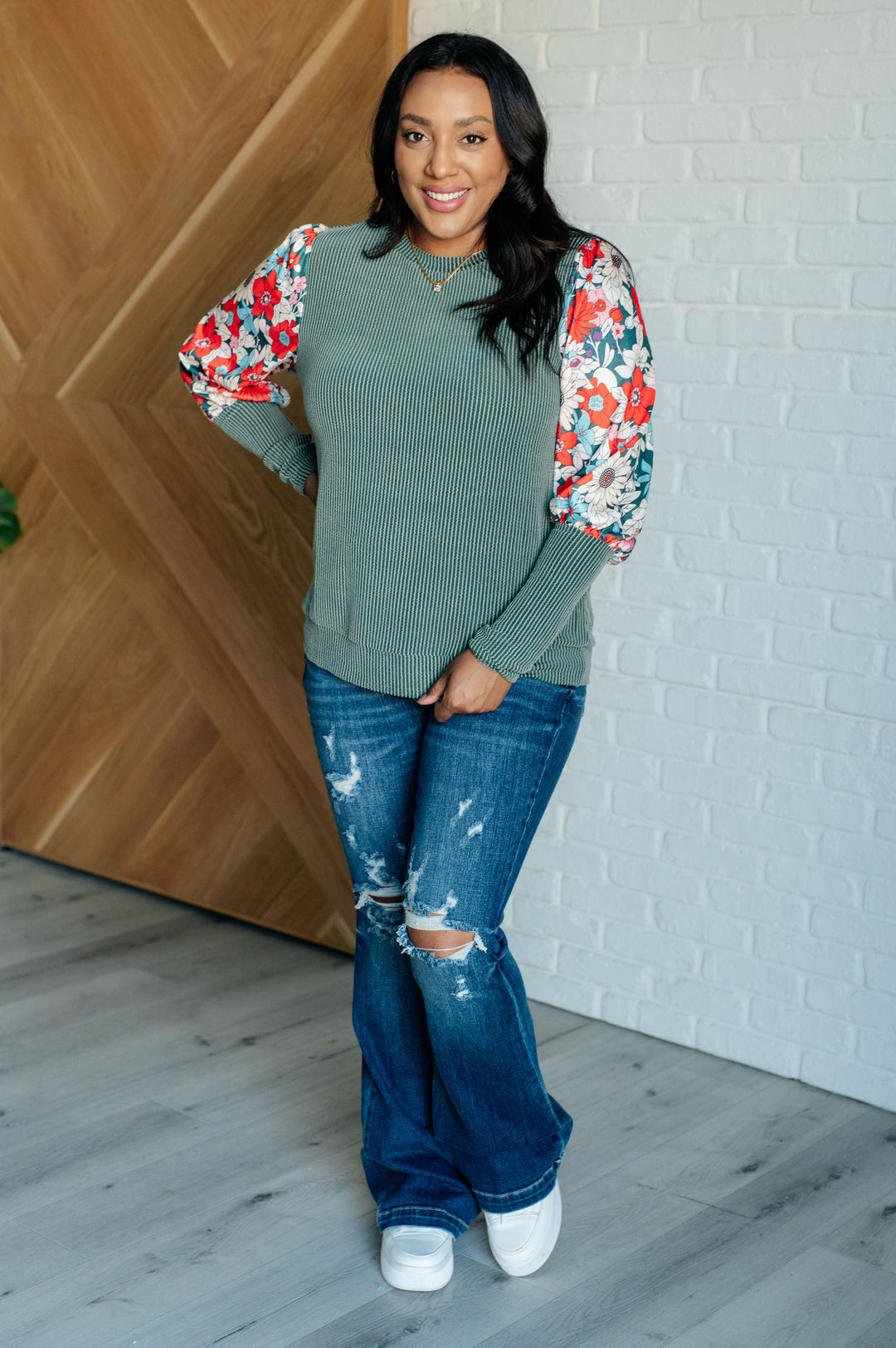 Better Than Usual Floral Detail Top-110 Long Sleeve Tops-Inspired by Justeen-Women's Clothing Boutique