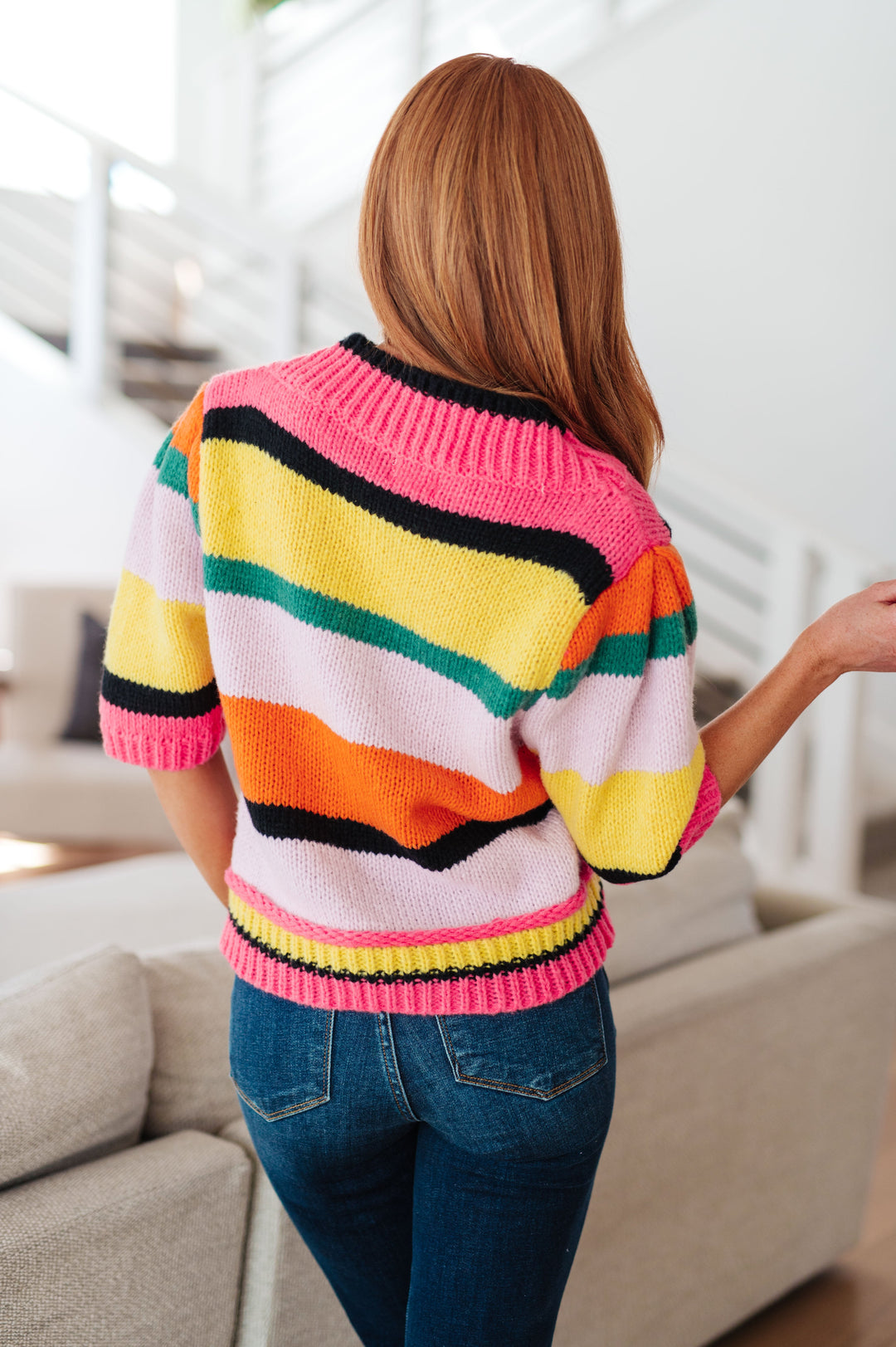 Bright Side Striped Sweater-Sweaters/Sweatshirts-Inspired by Justeen-Women's Clothing Boutique