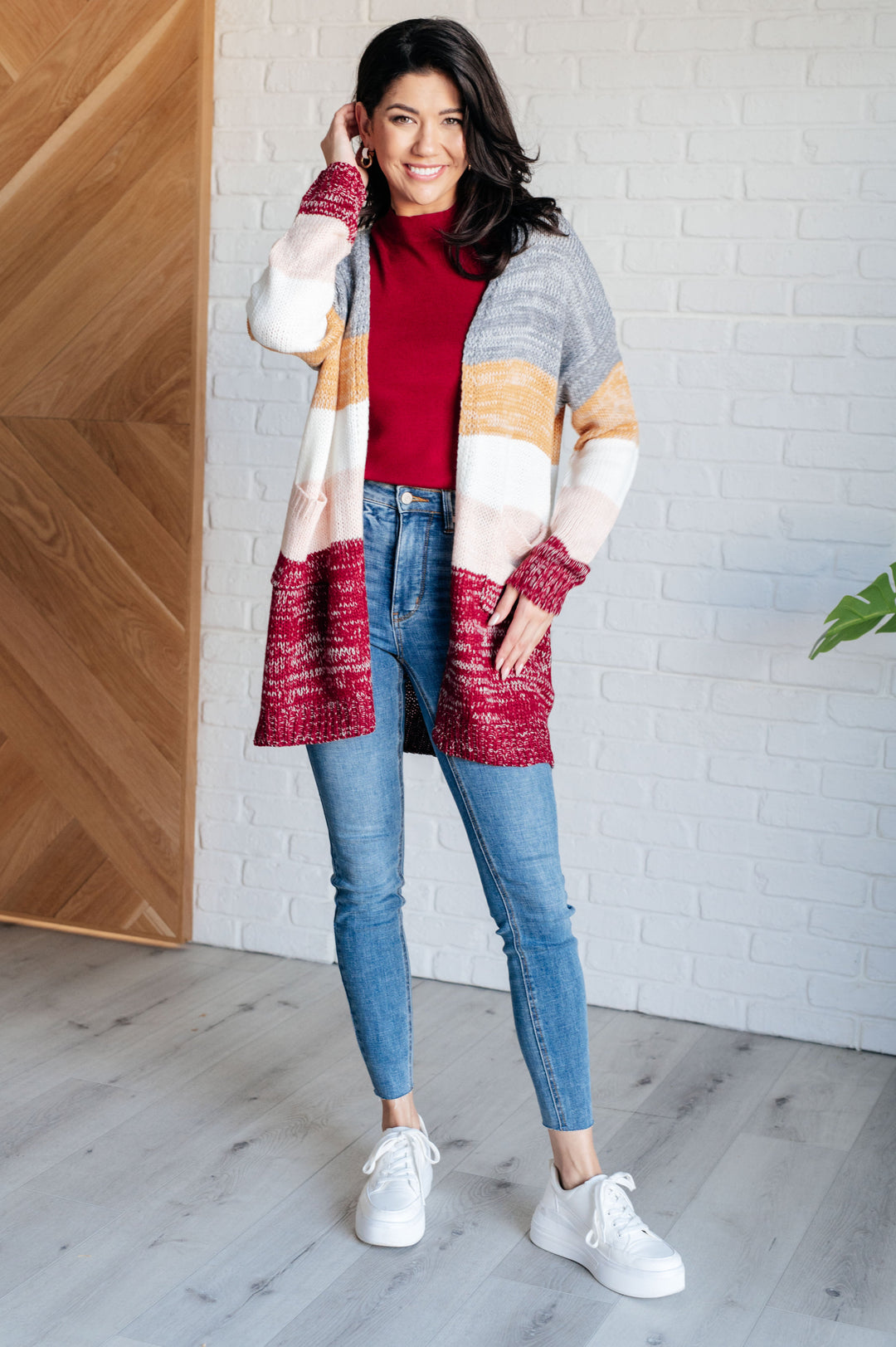 Bring the Warmth Color Block Cardigan-Cardigans + Kimonos-Inspired by Justeen-Women's Clothing Boutique