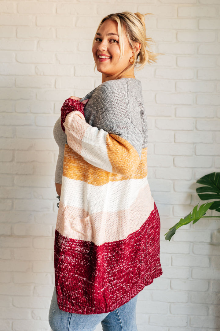 Bring the Warmth Color Block Cardigan-Cardigans + Kimonos-Inspired by Justeen-Women's Clothing Boutique