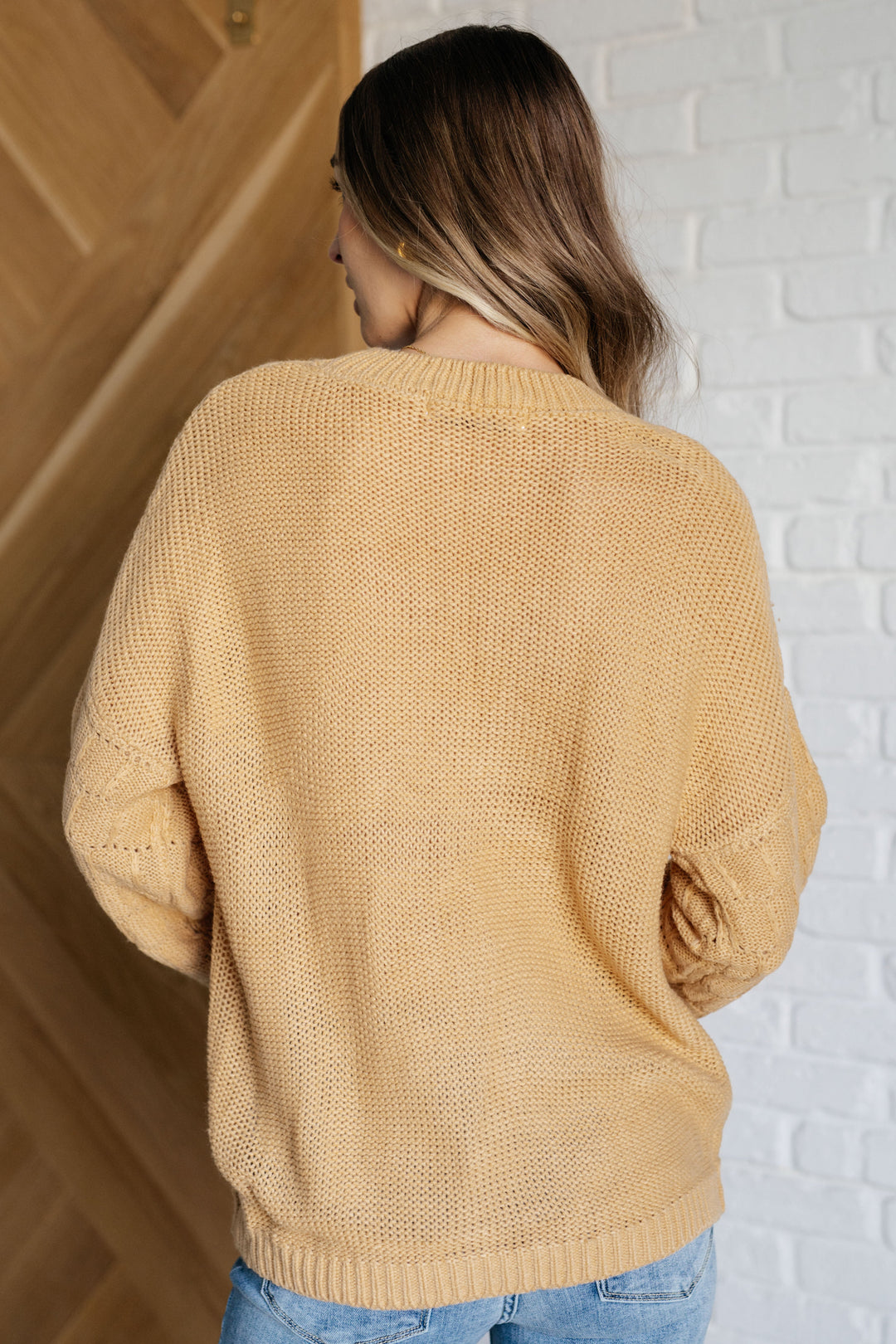 Bubbly Personality Bubble Sleeve Sweater in Wheat-Sweaters/Sweatshirts-Inspired by Justeen-Women's Clothing Boutique