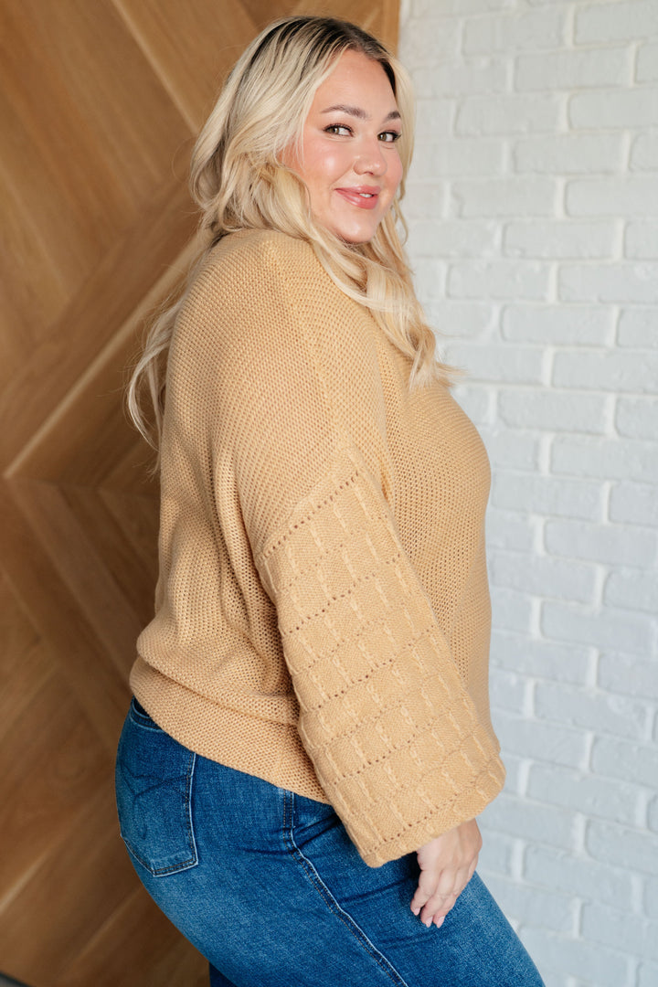 Bubbly Personality Bubble Sleeve Sweater in Wheat-Sweaters/Sweatshirts-Inspired by Justeen-Women's Clothing Boutique