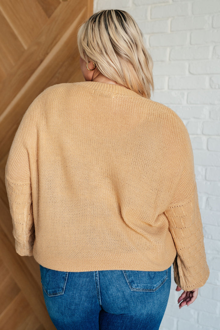 Bubbly Personality Bubble Sleeve Sweater in Wheat-Sweaters/Sweatshirts-Inspired by Justeen-Women's Clothing Boutique