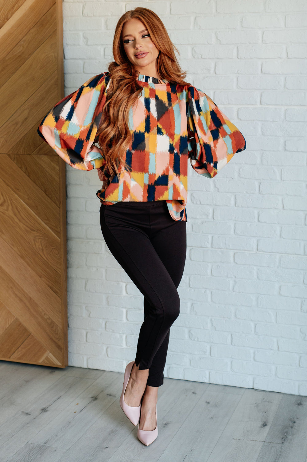 Call It What It Is Mod Print Blouse-110 Long Sleeve Tops-Inspired by Justeen-Women's Clothing Boutique