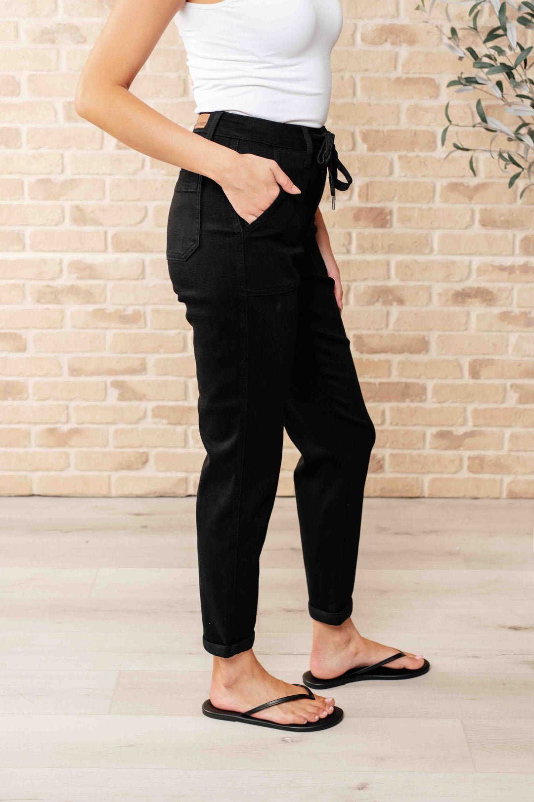 Carmen Double Cuff Joggers in Black-Pants-Inspired by Justeen-Women's Clothing Boutique