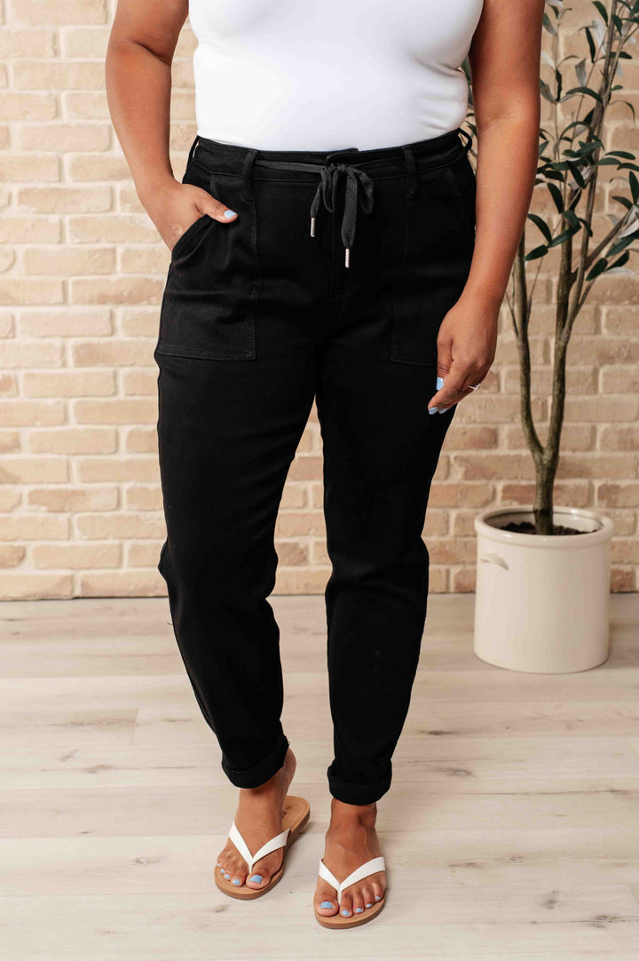 Carmen Double Cuff Joggers in Black-Pants-Inspired by Justeen-Women's Clothing Boutique