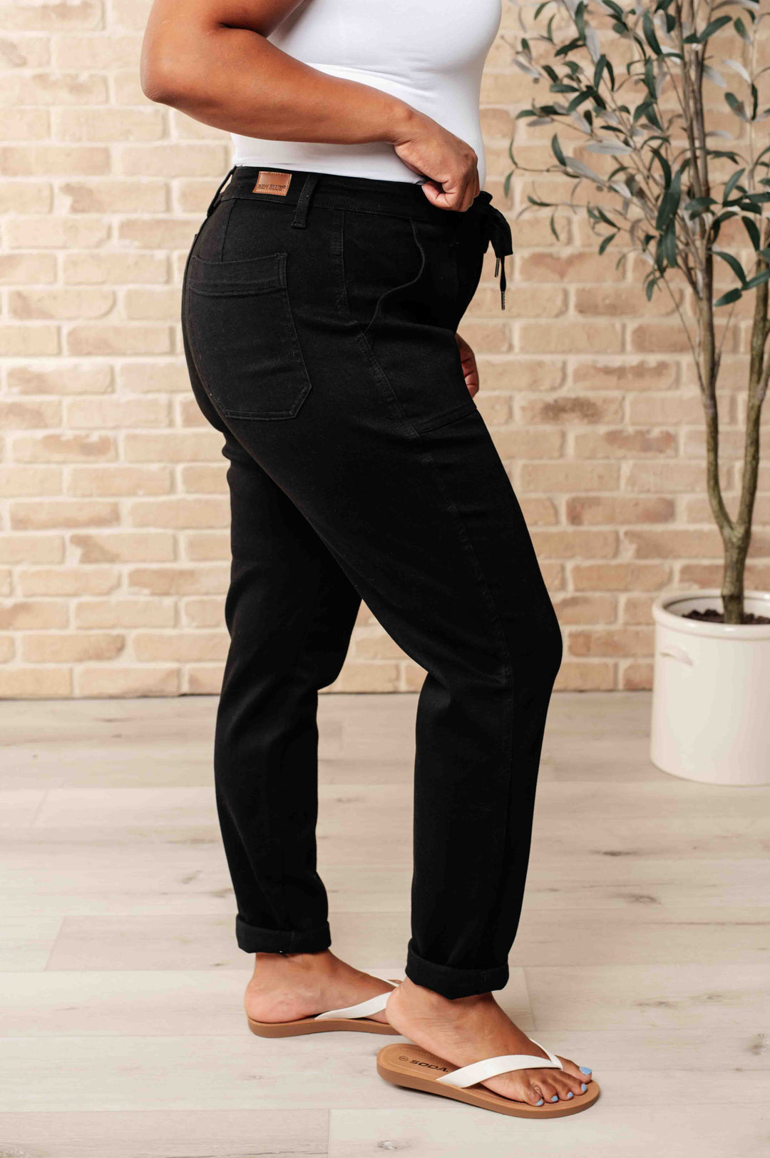 Carmen Double Cuff Joggers in Black-Pants-Inspired by Justeen-Women's Clothing Boutique