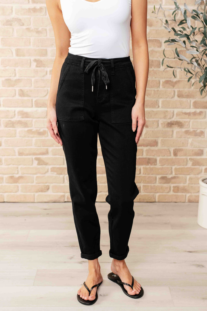 Carmen Double Cuff Joggers in Black-Pants-Inspired by Justeen-Women's Clothing Boutique