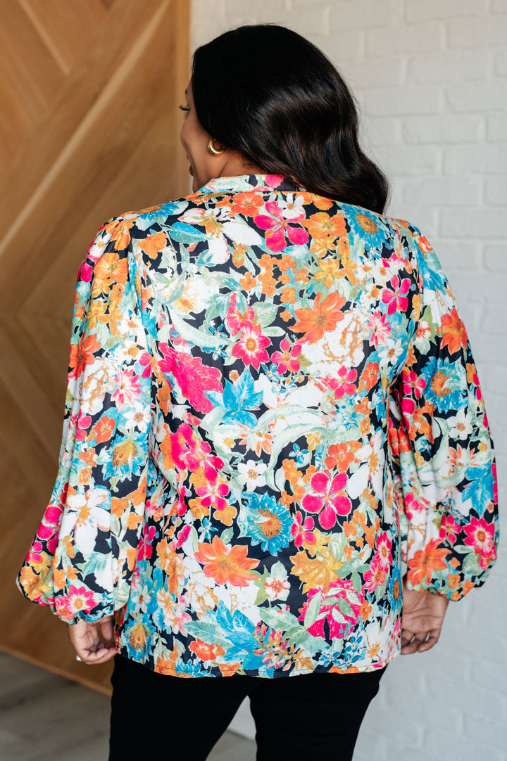 Carry Me Away Floral Peplum Blouse-110 Long Sleeve Tops-Inspired by Justeen-Women's Clothing Boutique