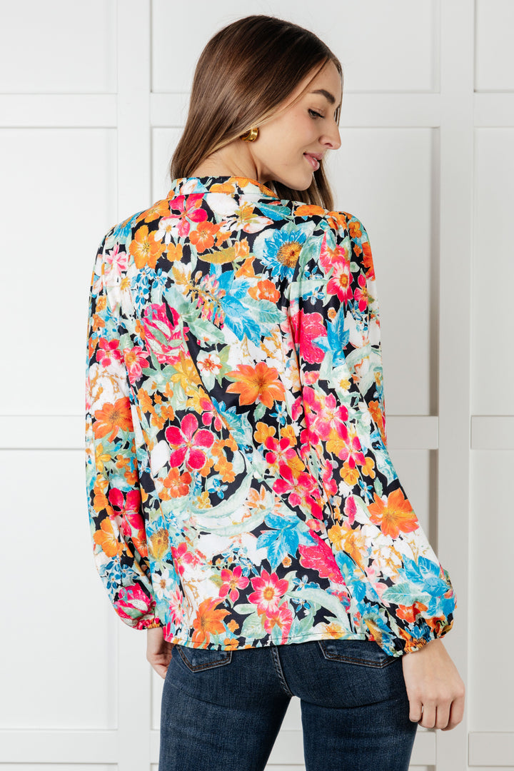 Carry Me Away Floral Peplum Blouse-110 Long Sleeve Tops-Inspired by Justeen-Women's Clothing Boutique