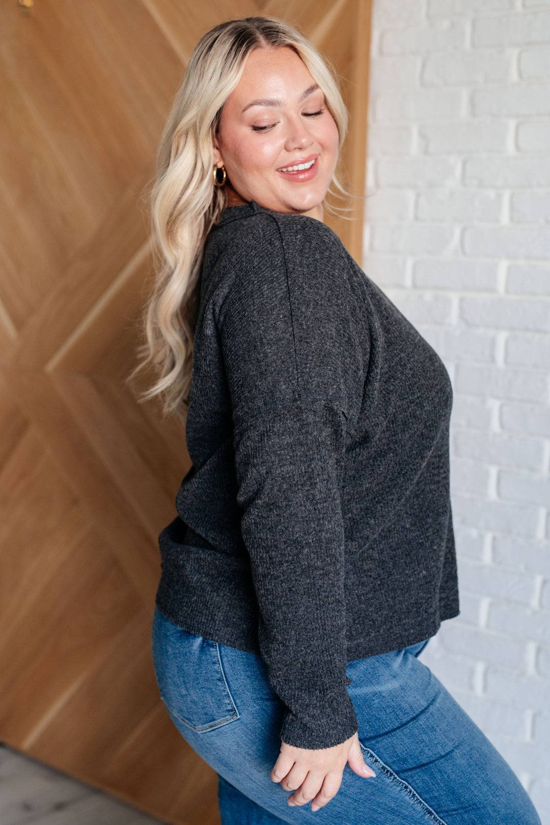 Casual Tuesday Ribbed Knit Sweater in Black-Sweaters/Sweatshirts-Inspired by Justeen-Women's Clothing Boutique