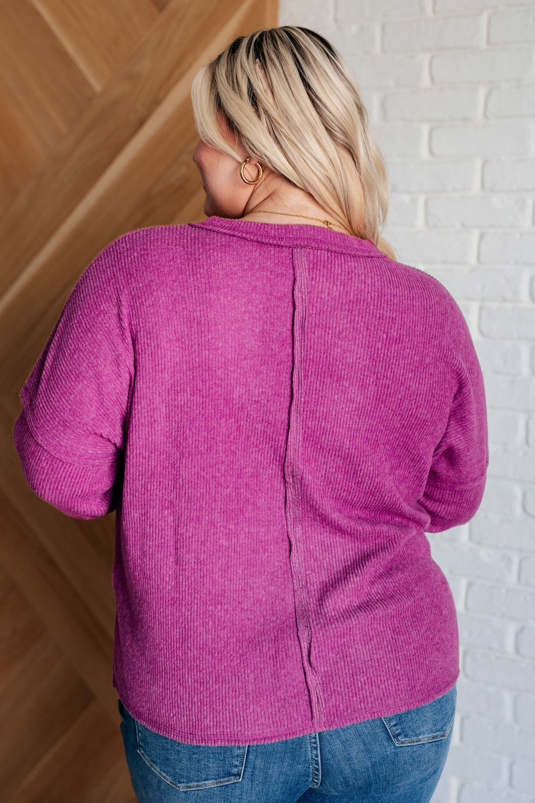 Casual Tuesday Ribbed Knit Sweater in Light Plum-Sweaters/Sweatshirts-Inspired by Justeen-Women's Clothing Boutique