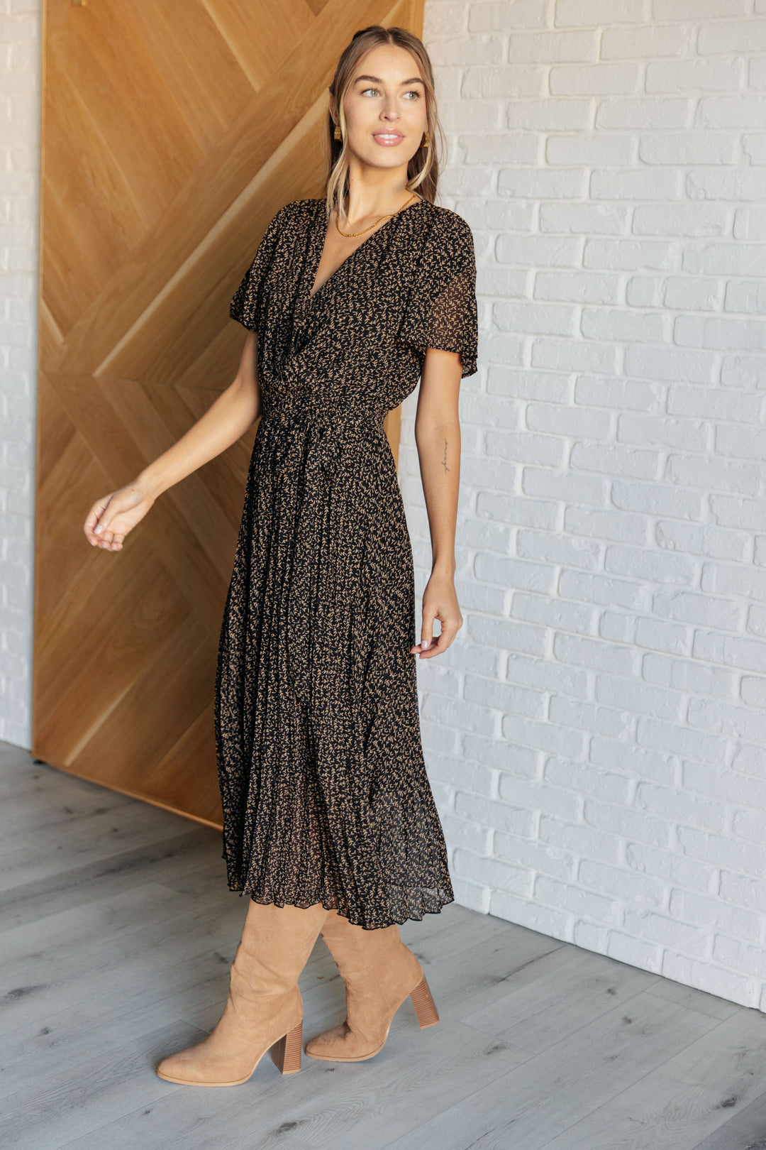 Cause a Scene Surplice Neck Dress-Dresses-Inspired by Justeen-Women's Clothing Boutique