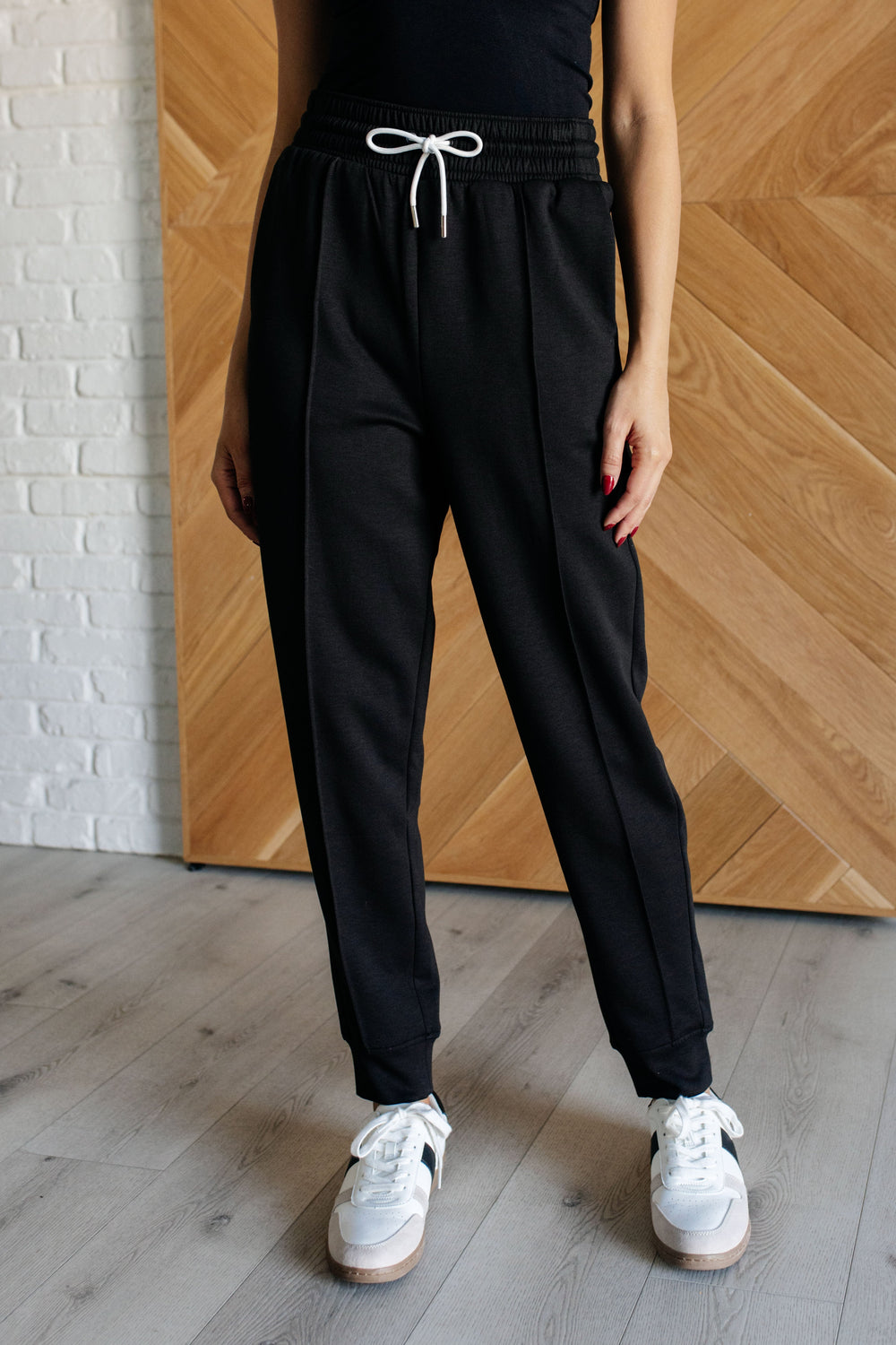 Center Seam Scuba Joggers in Black-Pants-Inspired by Justeen-Women's Clothing Boutique