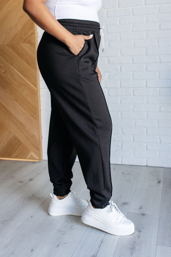 Center Seam Scuba Joggers in Black-Pants-Inspired by Justeen-Women's Clothing Boutique