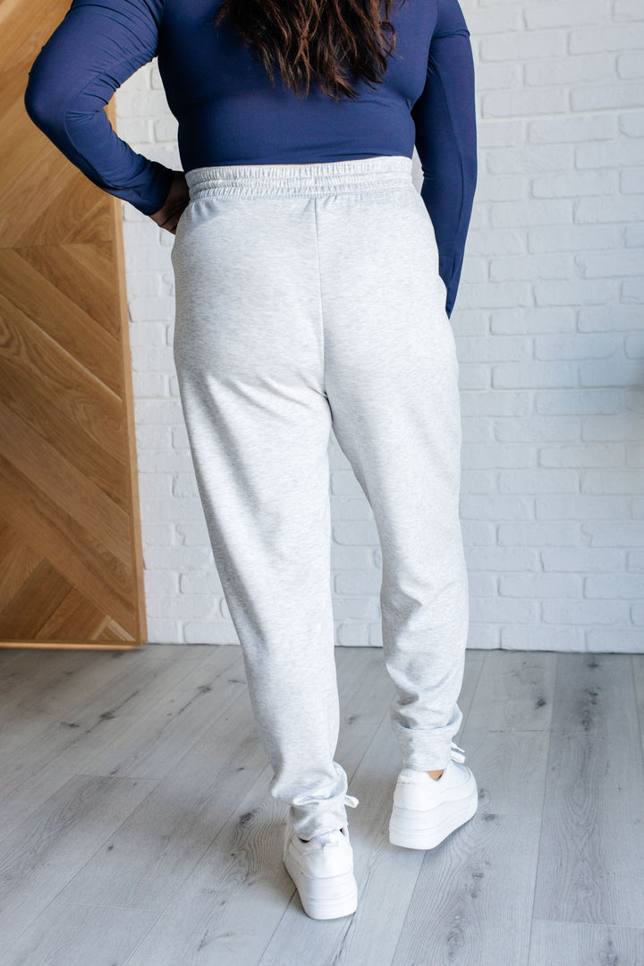 Center Seam Scuba Joggers in Heather Grey-Pants-Inspired by Justeen-Women's Clothing Boutique