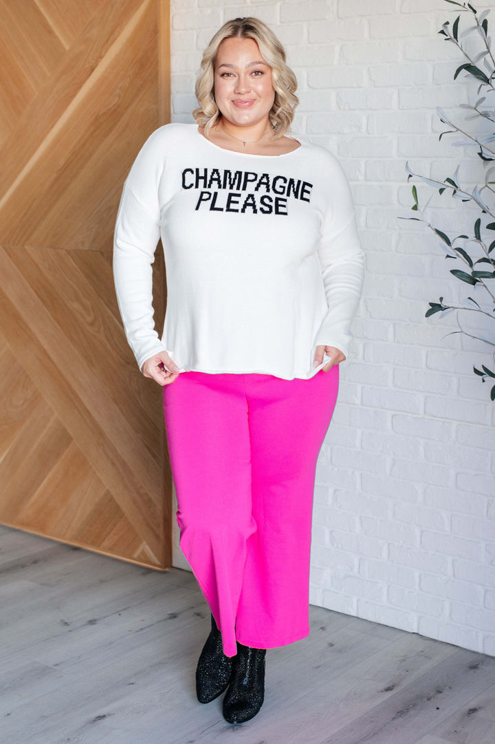 Champagne Please Lightweight Sweater-Sweaters/Sweatshirts-Inspired by Justeen-Women's Clothing Boutique