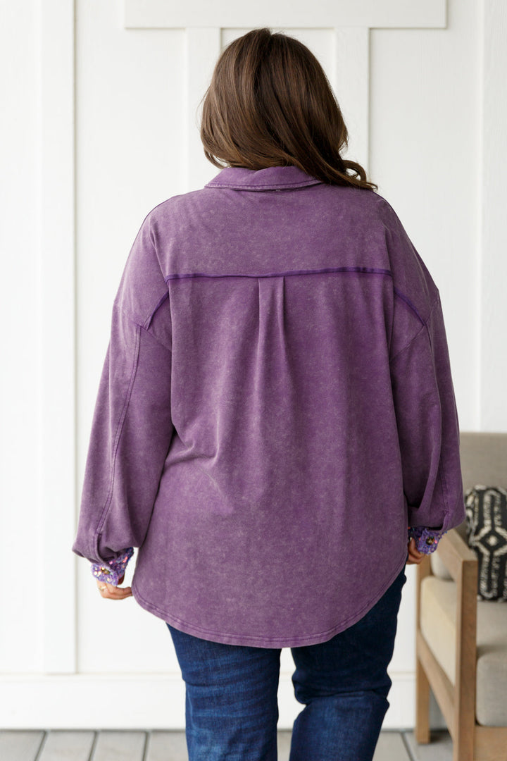 Chaos of Sequins Shacket in Purple-Outerwear-Inspired by Justeen-Women's Clothing Boutique