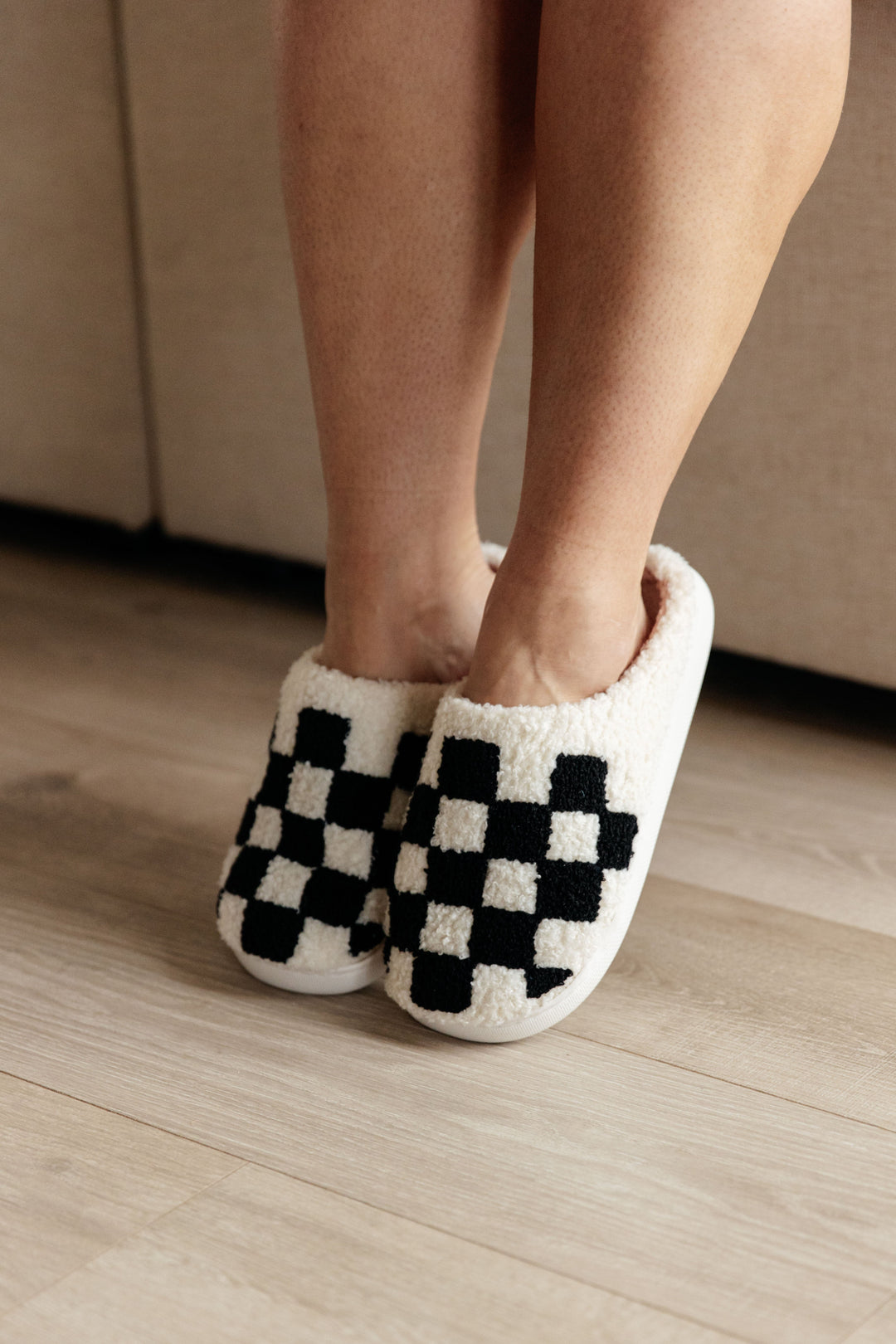 Checked Out Slippers in Black-Shoes-Inspired by Justeen-Women's Clothing Boutique in Chicago, Illinois