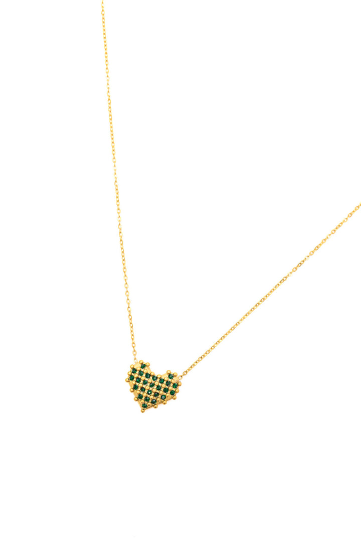 Checkered Heart Necklace-Necklaces-Inspired by Justeen-Women's Clothing Boutique