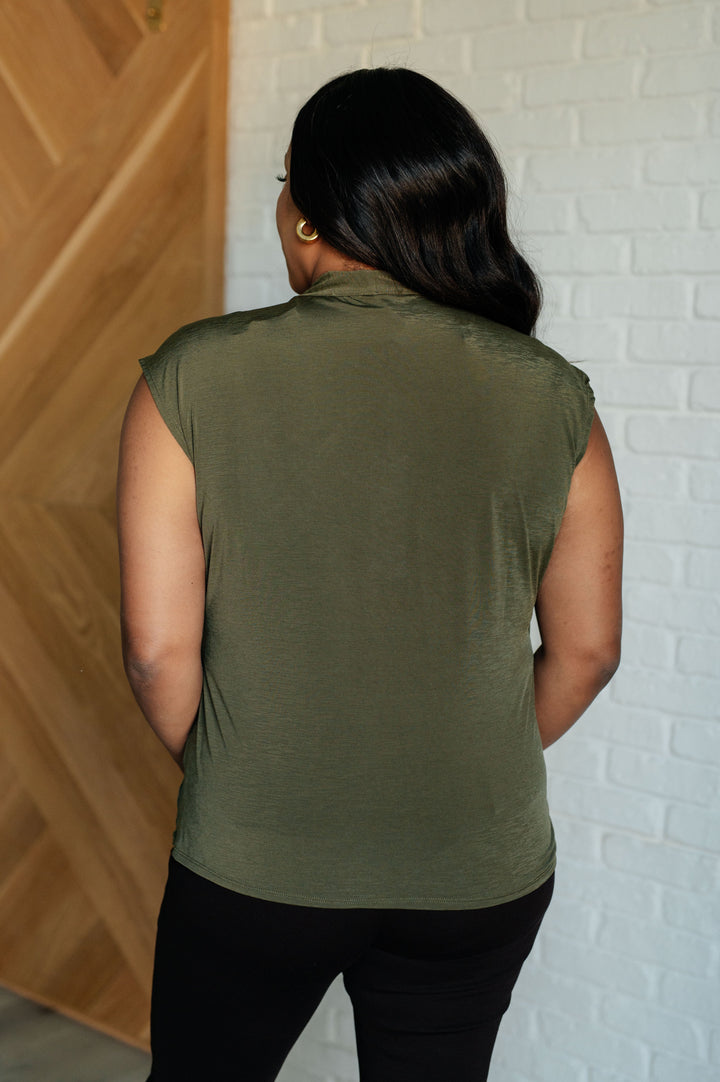 Classic Surplice Front Top in Olive-100 Short Sleeve Tops-Inspired by Justeen-Women's Clothing Boutique