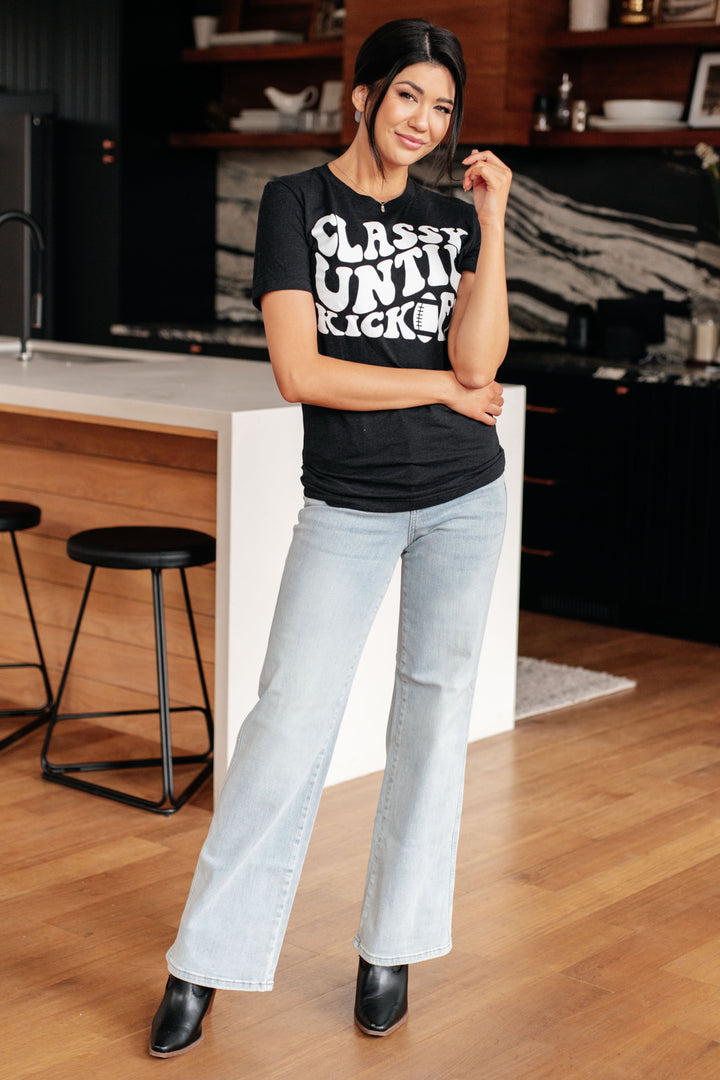 Classy Until Kickoff Tee-Short Sleeve Tops-Inspired by Justeen-Women's Clothing Boutique in Chicago, Illinois