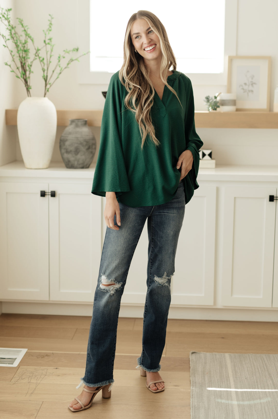 Climb On V-Neck Blouse-110 Long Sleeve Tops-Inspired by Justeen-Women's Clothing Boutique