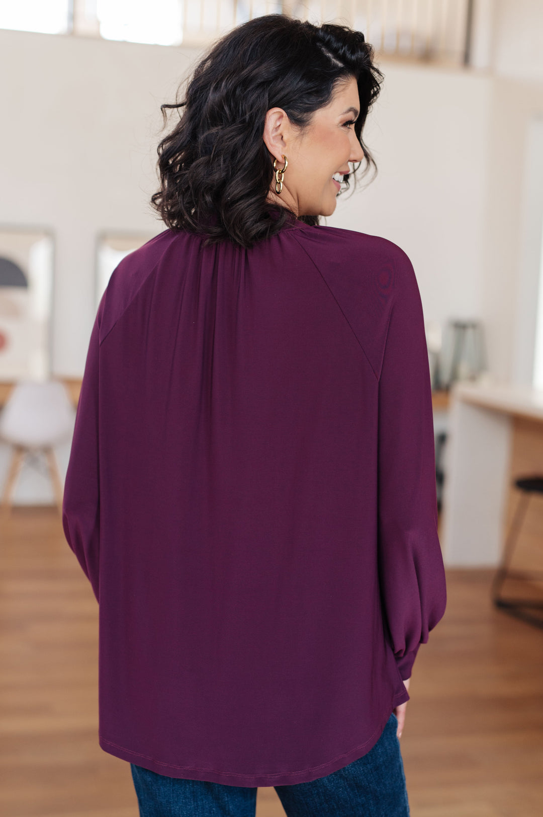 Closing Time Mock Neck Blouse-110 Long Sleeve Tops-Inspired by Justeen-Women's Clothing Boutique