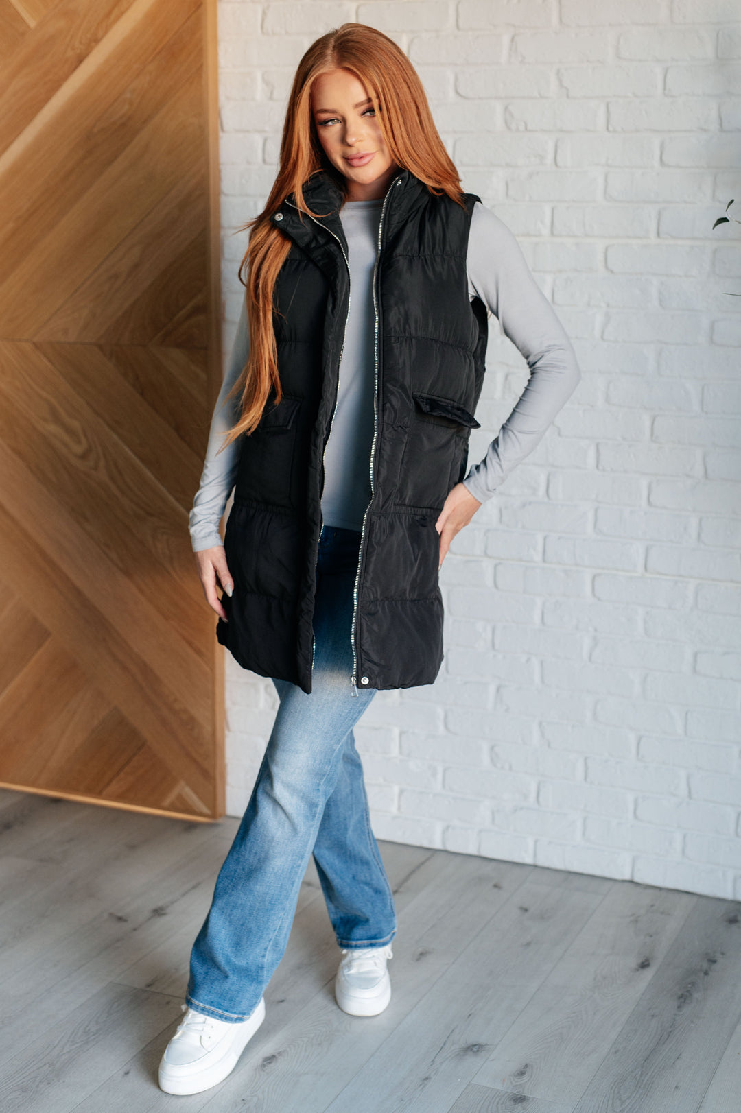 Cold and Calculated Longline Puffer Vest-Outerwear-Inspired by Justeen-Women's Clothing Boutique