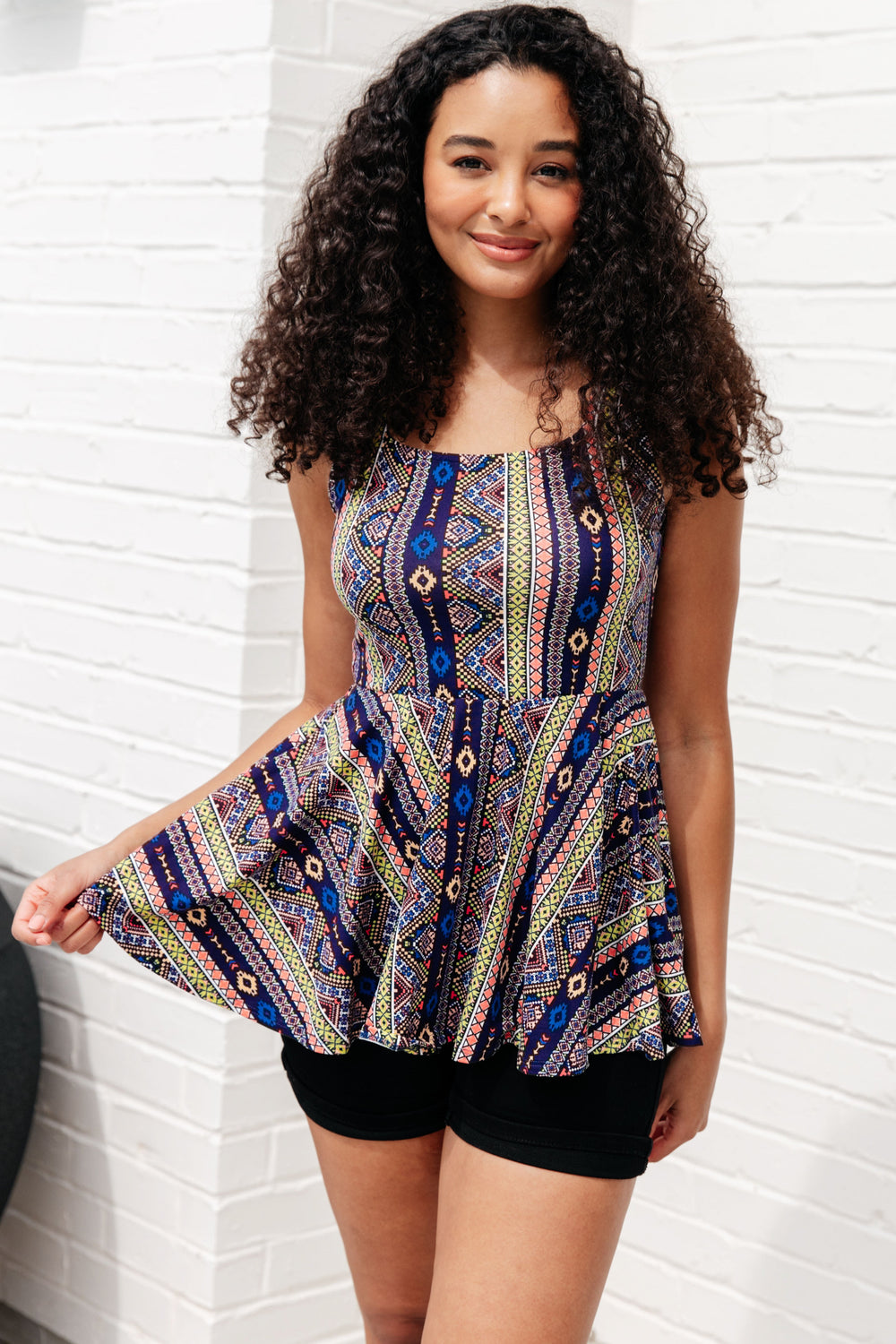 Cool Connections Peplum Tank-Tops-Inspired by Justeen-Women's Clothing Boutique in Chicago, Illinois