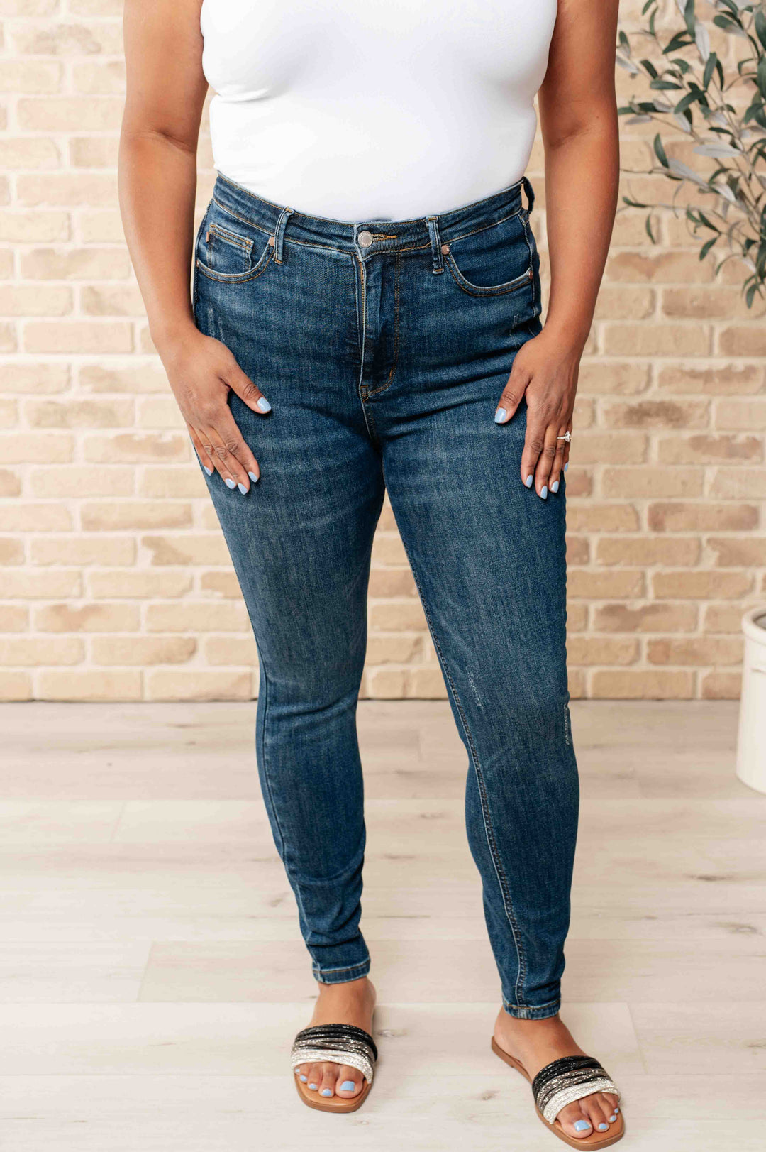 Cora High Rise Control Top Skinny Jeans-Denim-Inspired by Justeen-Women's Clothing Boutique