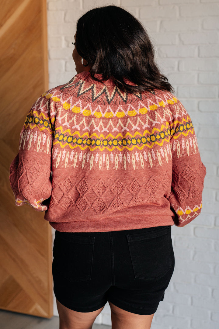 Cozy Chalet Fair Isle Sweater-Sweaters/Sweatshirts-Inspired by Justeen-Women's Clothing Boutique