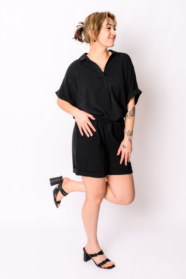 Because I Said So Dolman Sleeve Top in Black-Short Sleeve Tops-Inspired by Justeen-Women's Clothing Boutique in Chicago, Illinois