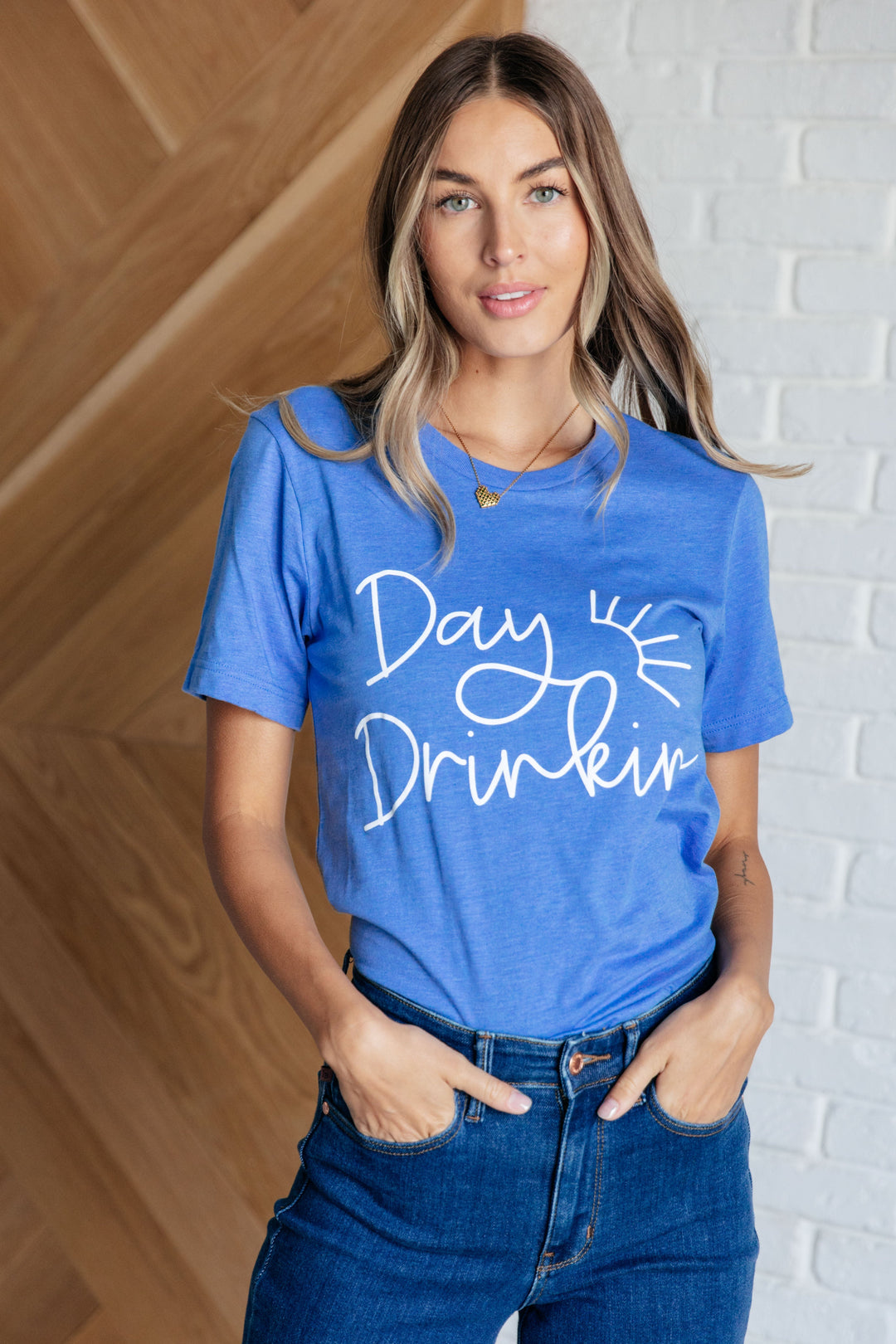 Day Drinkin' Graphic Tee-Short Sleeve Tops-Inspired by Justeen-Women's Clothing Boutique