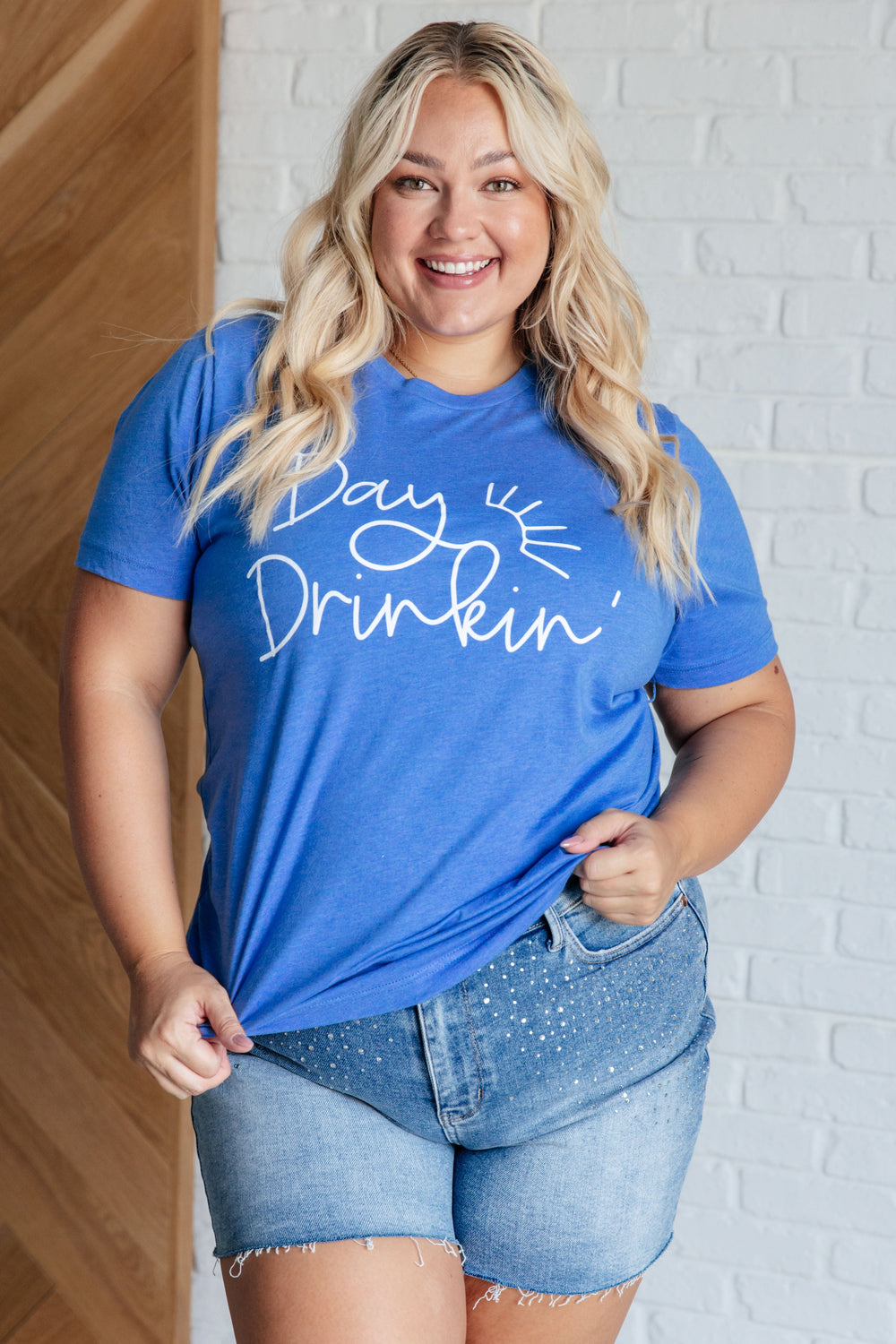 Day Drinkin' Graphic Tee-Short Sleeve Tops-Inspired by Justeen-Women's Clothing Boutique