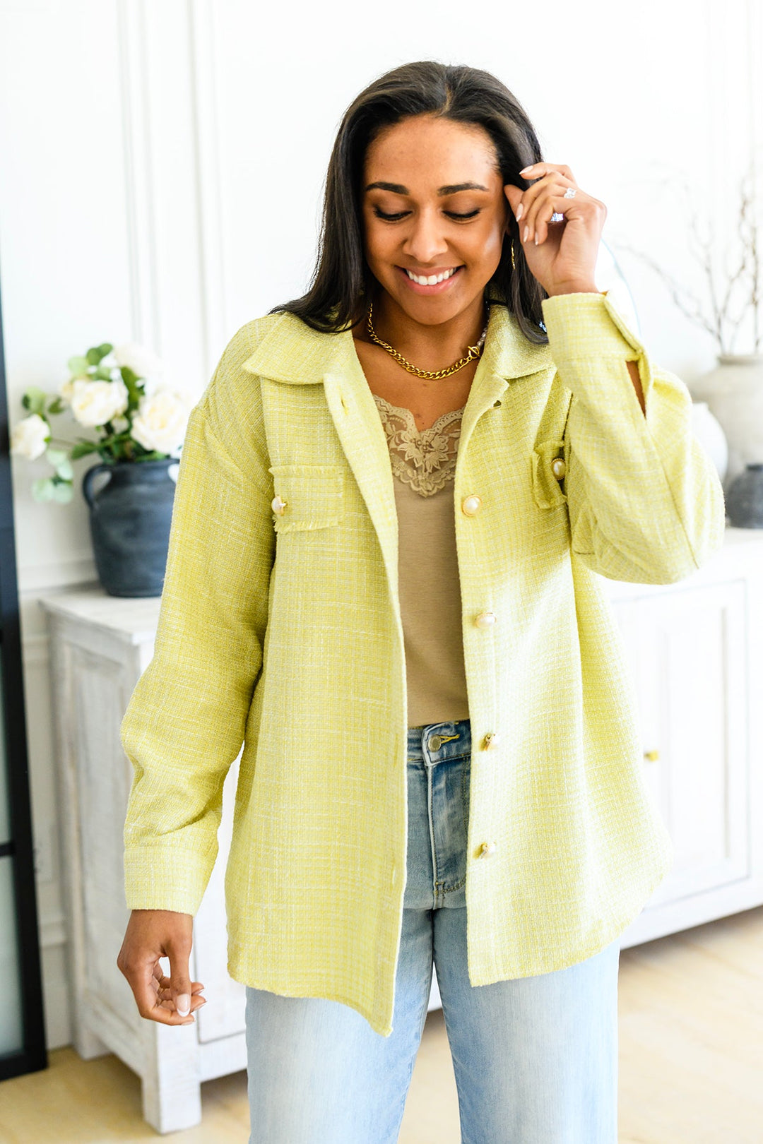 Daydreams Shacket in Yellow-Outerwear-Inspired by Justeen-Women's Clothing Boutique